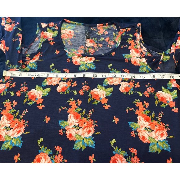 Shift Floral Dress by VOLL w/Cold Shoulder Sleeve Women Size M Rayon Blend - Picture 9 of 11